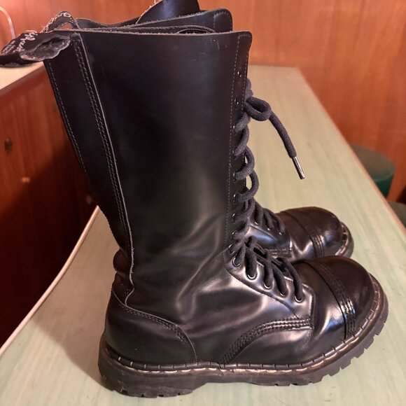 Mens Solovair Gripfast Black 14 Eye Steel Toe Capped Derby Boots UK 10 US 11 - Picture 3 of 14